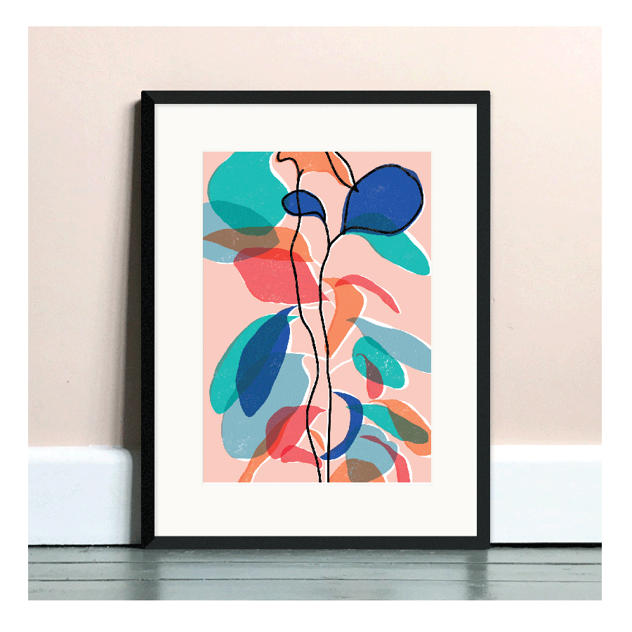 Baby Rubber Plant Print in Pink