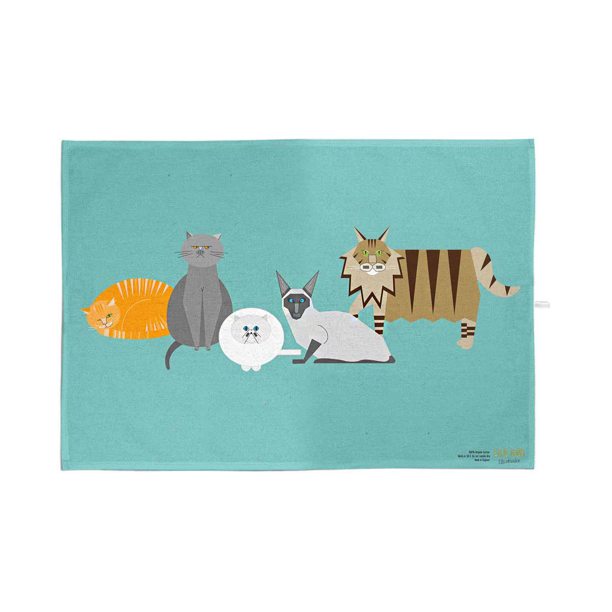 Cat Characters Tea Towel